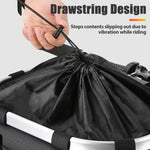 sac guidon vélo étanche tissu oxford noir bandes argentées fixations clips utilitaire