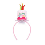 couronne fête anniversaire bougies happy birthday coeurs élastique rose blanche multicolore festive