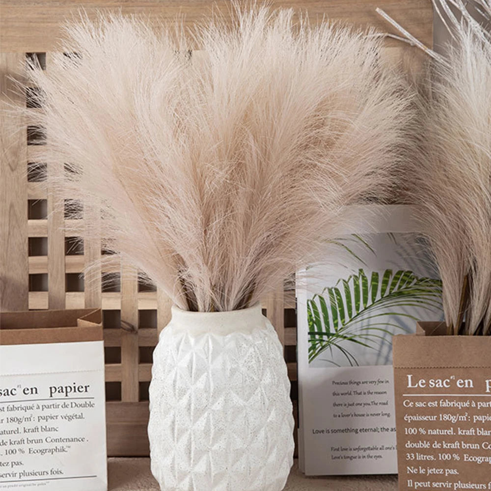 fleurs artificielles pampas plumes séchées roseau naturel rustique décoration mariage anniversaire extérieur