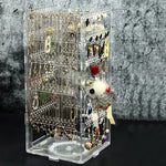 présentoir rotatif bijoux transparent noir rangement colliers boucles oreilles moderne utilitaire porte accessoirescrição