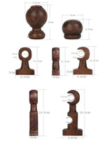 boucles rideau bois naturel clair foncé finition lisse classique vis support terminal