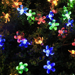 guirlande lumineuse solaire 5m fleurs simples violet blanc orange vert bleu jaune moderne clips