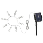 parasol solaire guirlande led bleu marron nuit extérieur ambiance chaleureuse relaxante