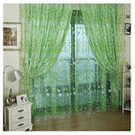 rideau floral transparent décoration intérieure motifs naturels bleu violet vert rose jaune decoration
