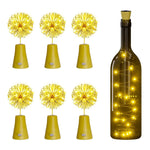 guirlande lumineuse solaire 10 led bouchons bouteille or noir blanc moderneextérieur noël festive