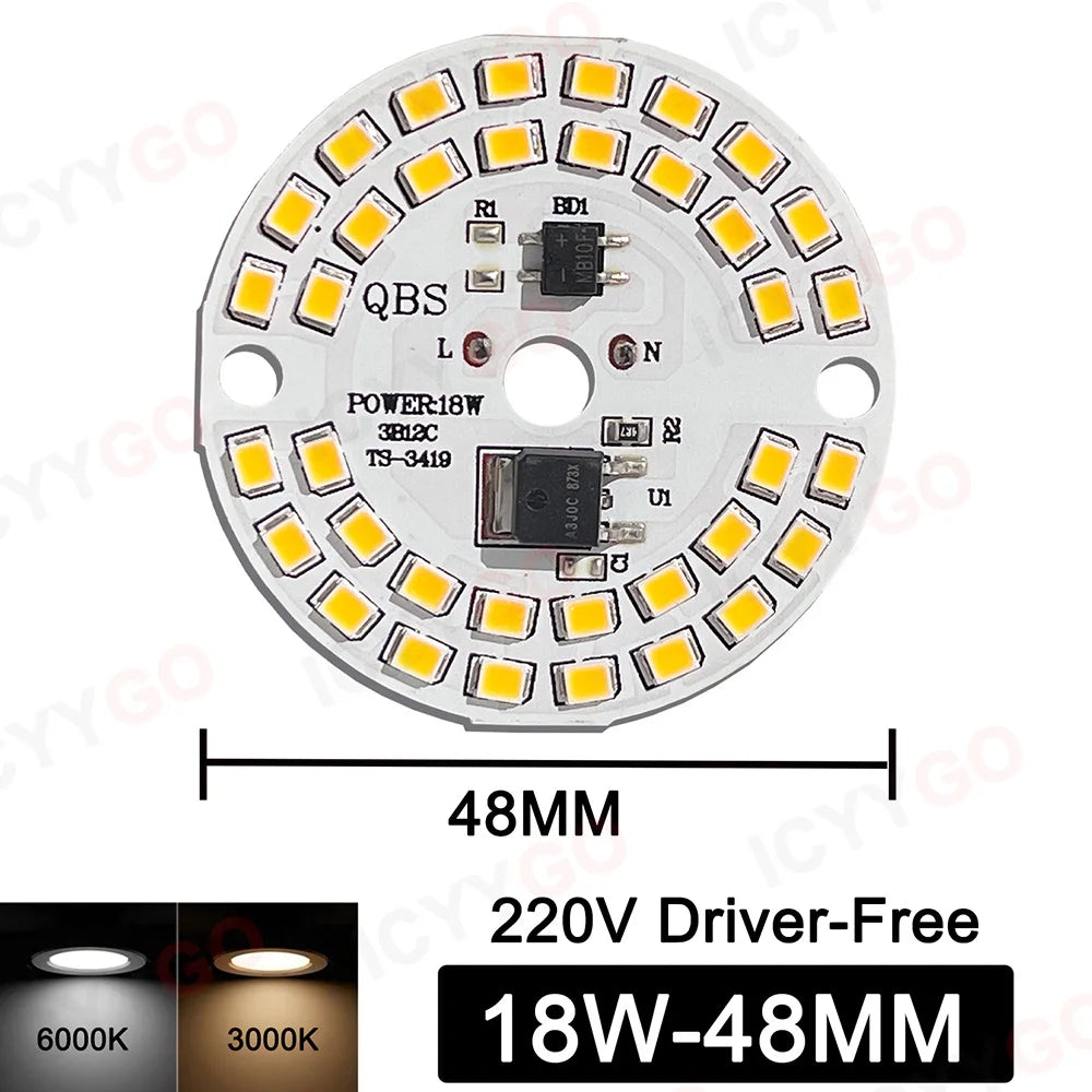 plaque led circulaire 24w blanc 6000k 3000k moderne diodes smd ac220v