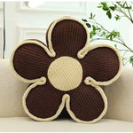 coussin moderne fleurs arrondies bordure blanche couleur noir blanc jaune rose grisclair