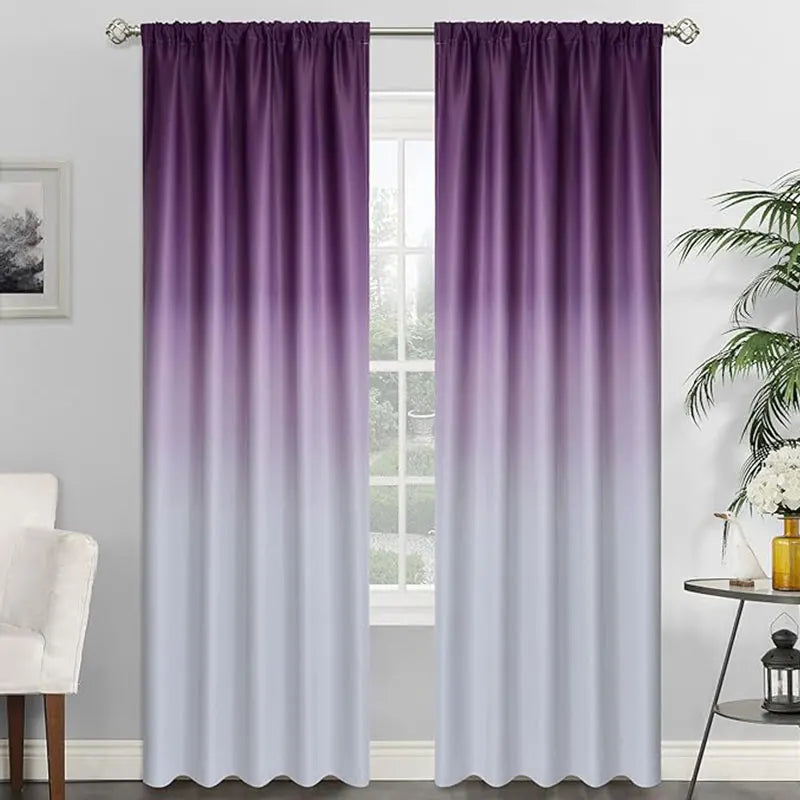 Rideaux occultants gradient couleur violet avec passe-tringle