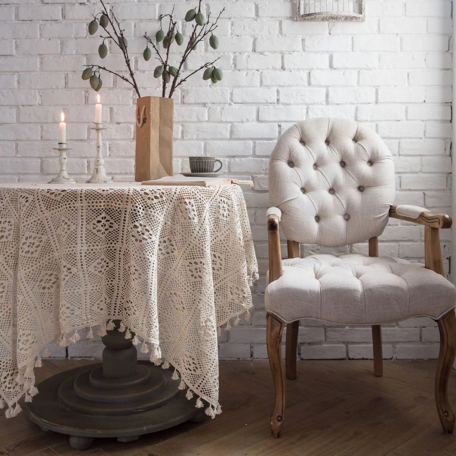 Nappe gothique noire vue rapprochée dentelle