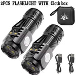 lampe torche rechargeable led noire résistante chocs éclairage intense mode luminosité réglable clip moderne