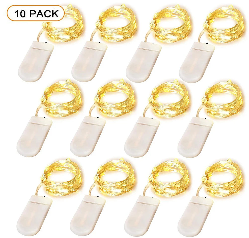 guirlande lumineuse led blanc chaud micro leds clips moderne piles ip65 20 led 6.5