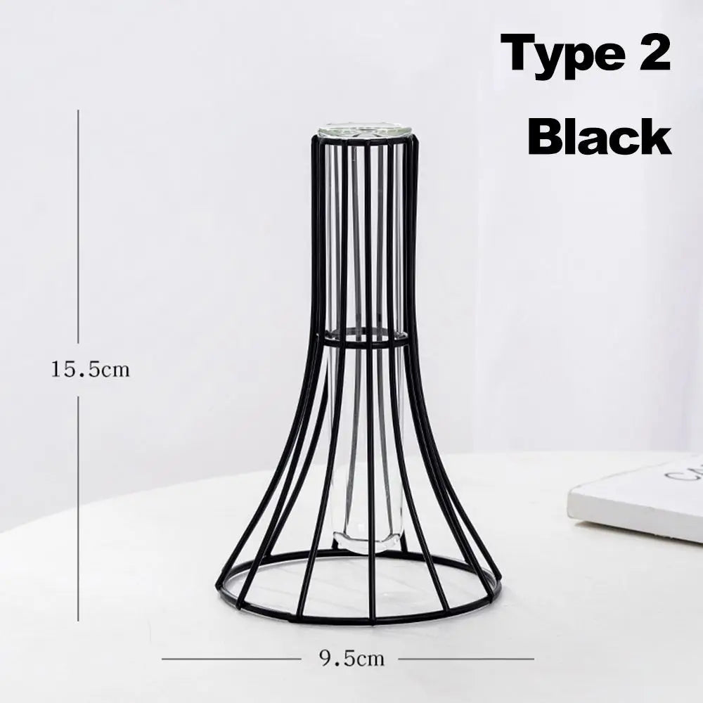 vase decoratif moderne noir or motif geometrique transparent decoration maison
