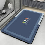 tapis bain moderne bleu gris motif animalier rapide absorption doux
