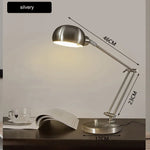 lampe moderne argentée base solide éclairage économie d'énergie chambre coucher pliable rechargeable certifiée