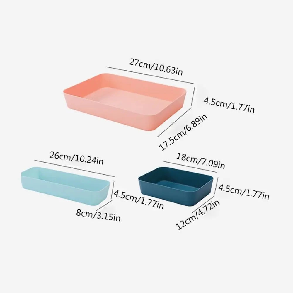 boîtes rangement réutilisables plastique moderne rose bleu blanc minimalistes multifonctionnelles cosmétiques cuillères fourchettes assiettes