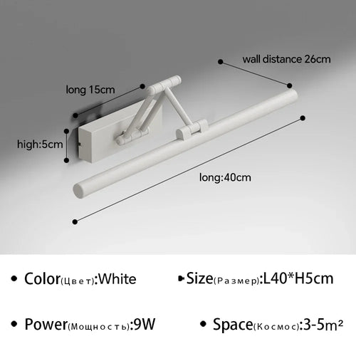 lampe miroir salle bain led moderne applique murale rectangulaire blanche éclairage maquillage intérieur