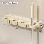porte balai mural moderne clips fixation balai poignée brosse papier toilette gris beige blanc