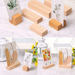 support photo bois naturel pinces cartes table numbers holder minimaliste bleu