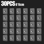 porte objets adhésifs transparents modernes poignées métalliques 60mm 60mm pack