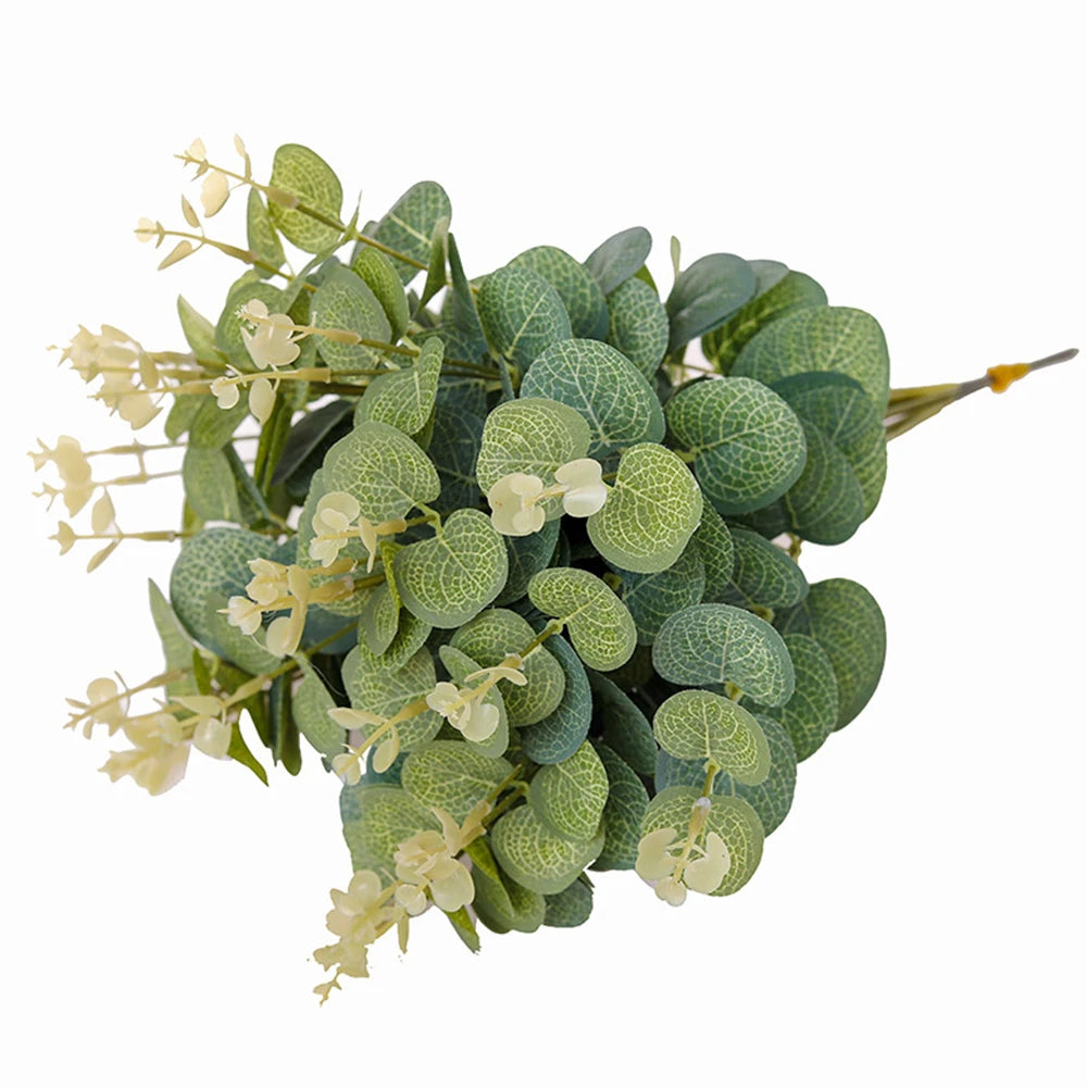bouquet artificiel feuilles eucalyptus soie vert clair vert foncé naturel minimalisteintérieur extérieurDecoration mariage