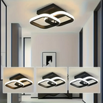 plafonnier led moderne fer acrylique noir blanc réglable 22w 24x30cm