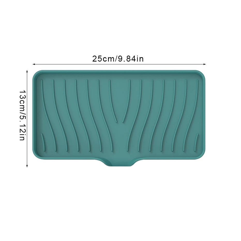 support savon silicone auto drainant moderne gris vert rayures ondulées brosse dents savon bouteille