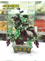 ornement arbre raisin pierre artificiel feuilles vertes grappes roses décoration intérieure salon cave vin