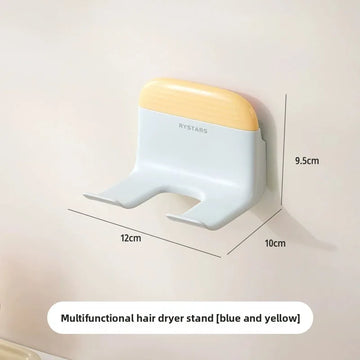 support mural aspirateur séchoir cheveux adhésif vert rose blanc moderne pratique