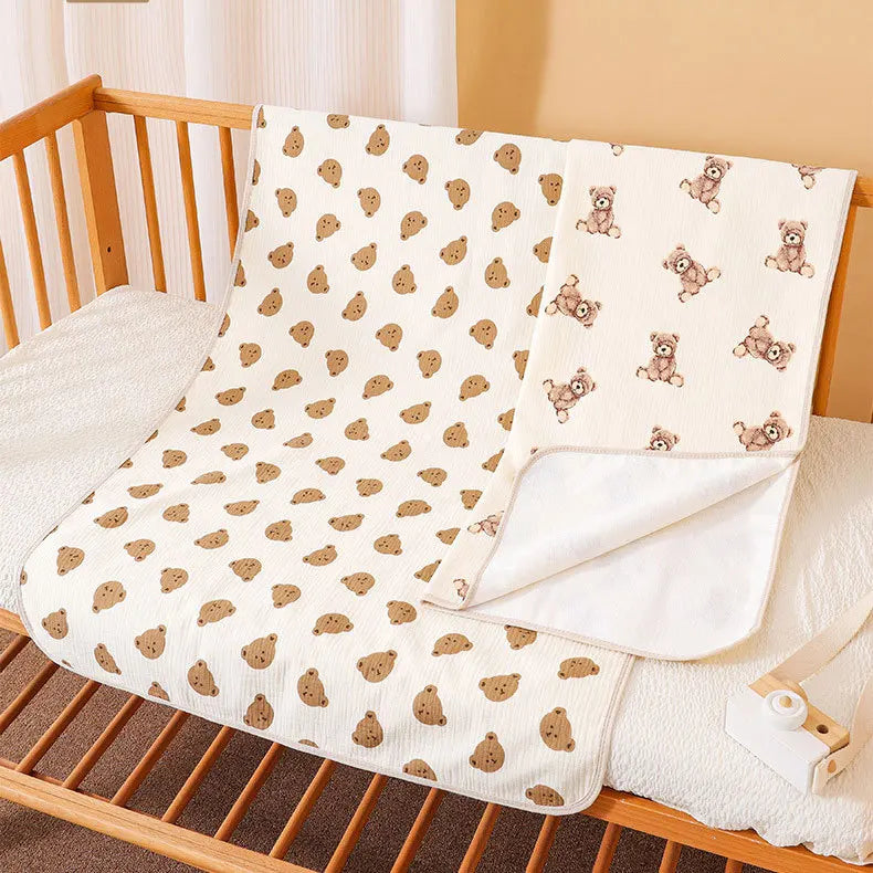 tapis bébé blanc ours marron imprimé moderne doux couche enfant 36 mois