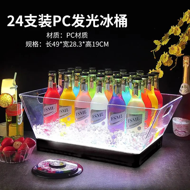 seau bouteilles transparent moderne clips lumineux led rechargeable via usb