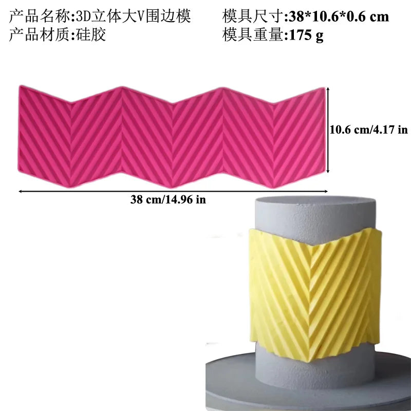 moules silicone gâteau dentelle origami bordure fondant deco pâtisserie triangles floral modernes