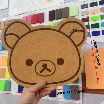 décoration murale ours mignon porte clés tableau liège dessin animé enfant marron clair