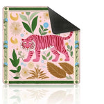tapis jeu mahjong carré motif tigre orange floral caoutchouc antidérapant jeux société