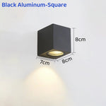 lampe murale led extérieure ip65 ciment moderne gris noir abat jour verre