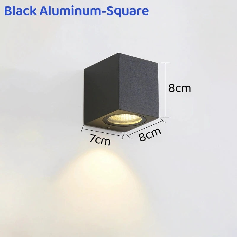lampe murale led extérieure ip65 ciment moderne gris noir abat jour verre