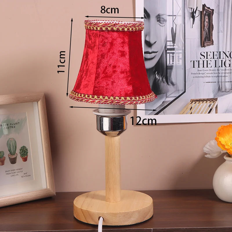 abat jour classique broderie velours opacité rouge vert rose beige blanc noir bleu or