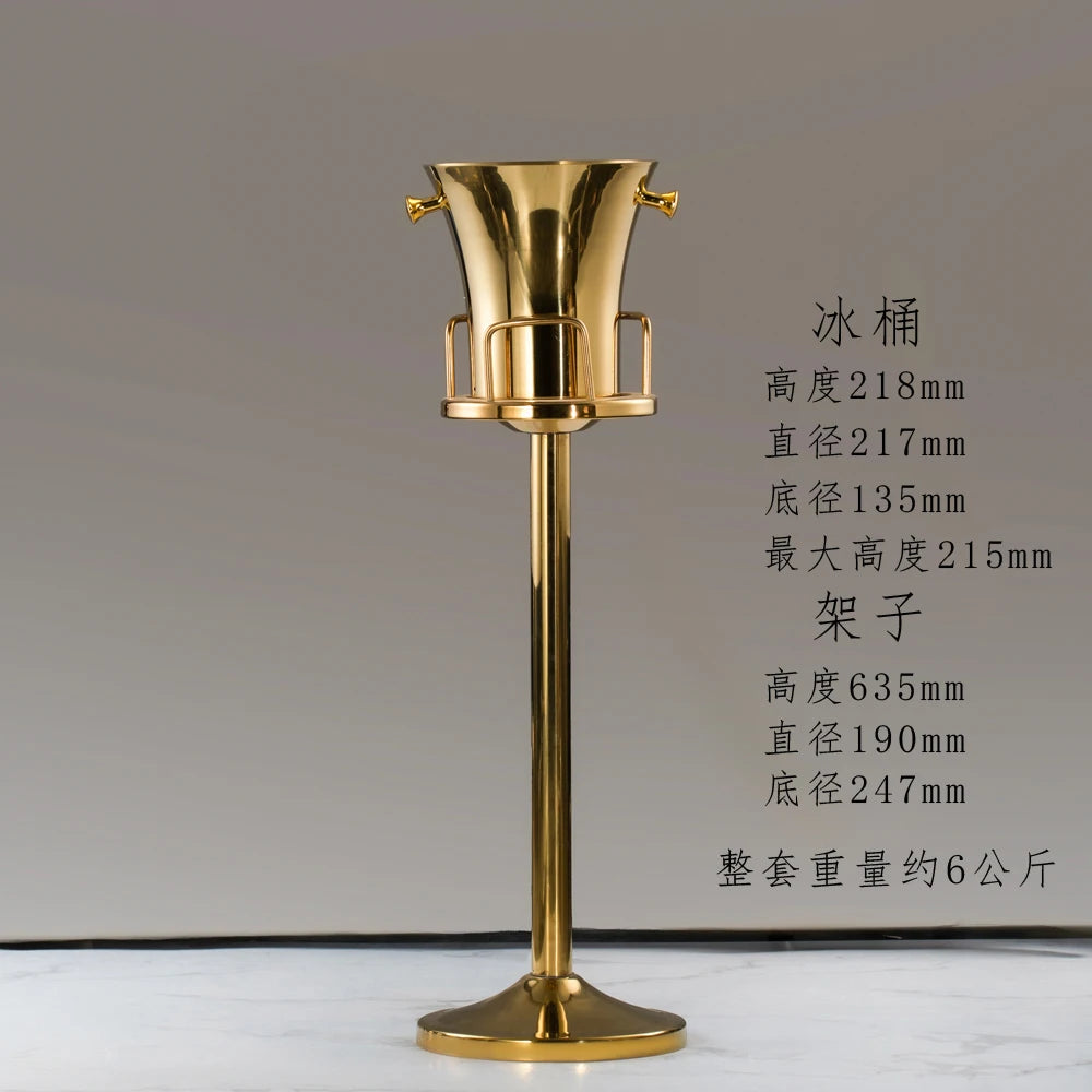 seau glace martelé support trépied métal argent doré vin champagne bar