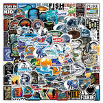 autocollants graphiques pêche poissons paysages slogans imperméables multicolores enfants bricolage skateboards laptops