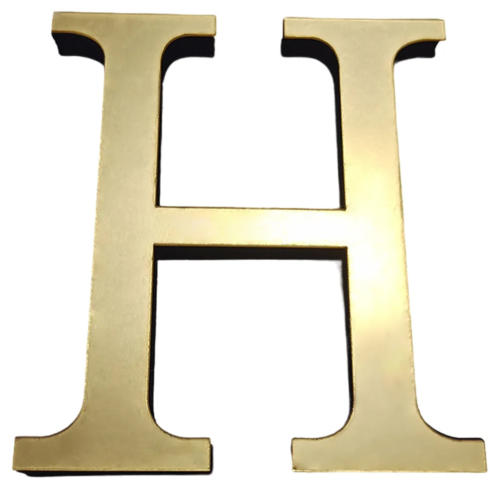 lettres alphabet dorées acrylique 3d autocollant mural décoration maison chic classique mat