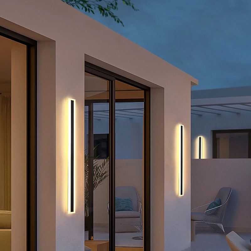 lampe murale led moderne minimaliste noir blanche ip65 hydrofuge 85265vextérieur