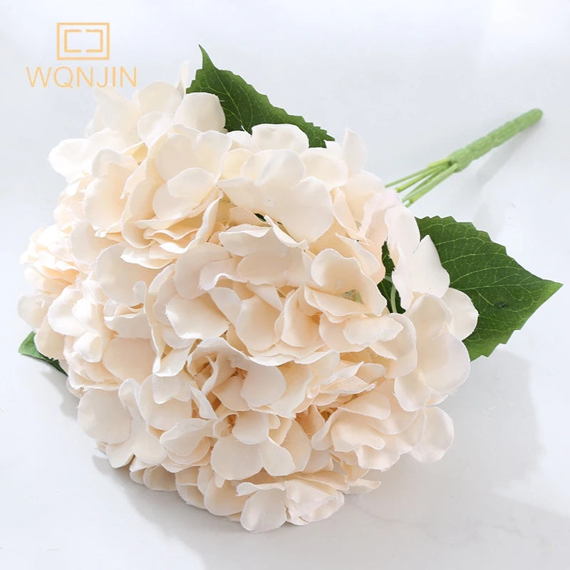 bouquet artificiel hortensia bleu rose blanc moderne vase