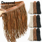franges similicuir 30cm métalliques ruban décoratif couture moderne noir marron clair tendance