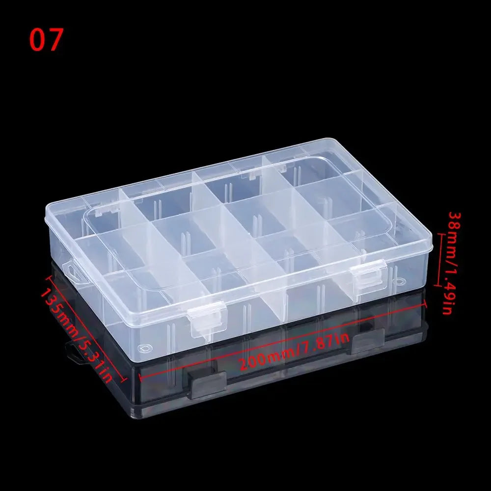 boîtes rangement transparentes empilables clips compartiments garage organisation bijoux diamants artisanat pilules
