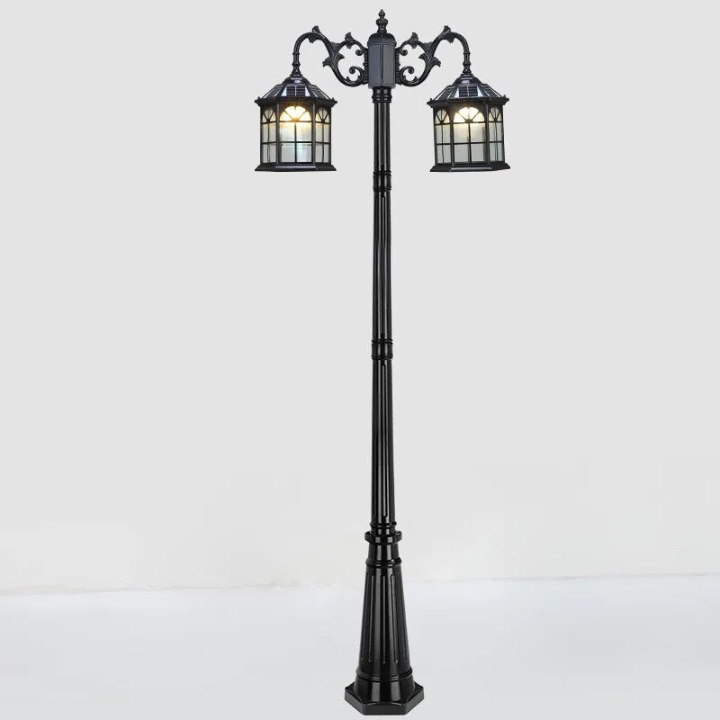 lampe solaire jardin verre translucide vintage noir bronze télécommande