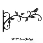 support mural suspendu plantes paniers artisanal vintage vis fixations noires motifs végétaux oiseaux fées