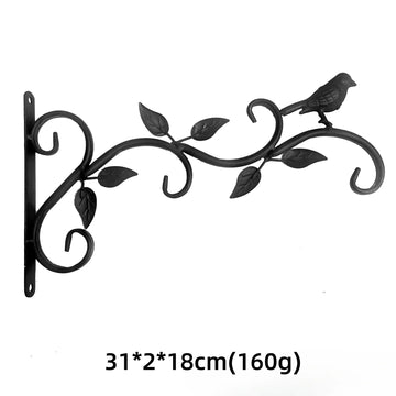 support mural suspendu plantes paniers artisanal vintage vis fixations noires motifs végétaux oiseaux fées
