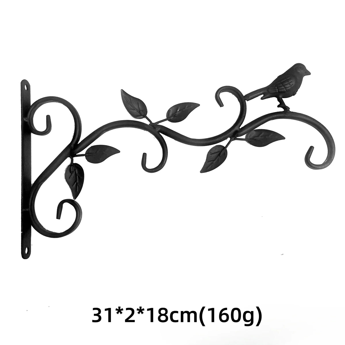 support mural suspendu plantes paniers artisanal vintage vis fixations noires motifs végétaux oiseaux fées
