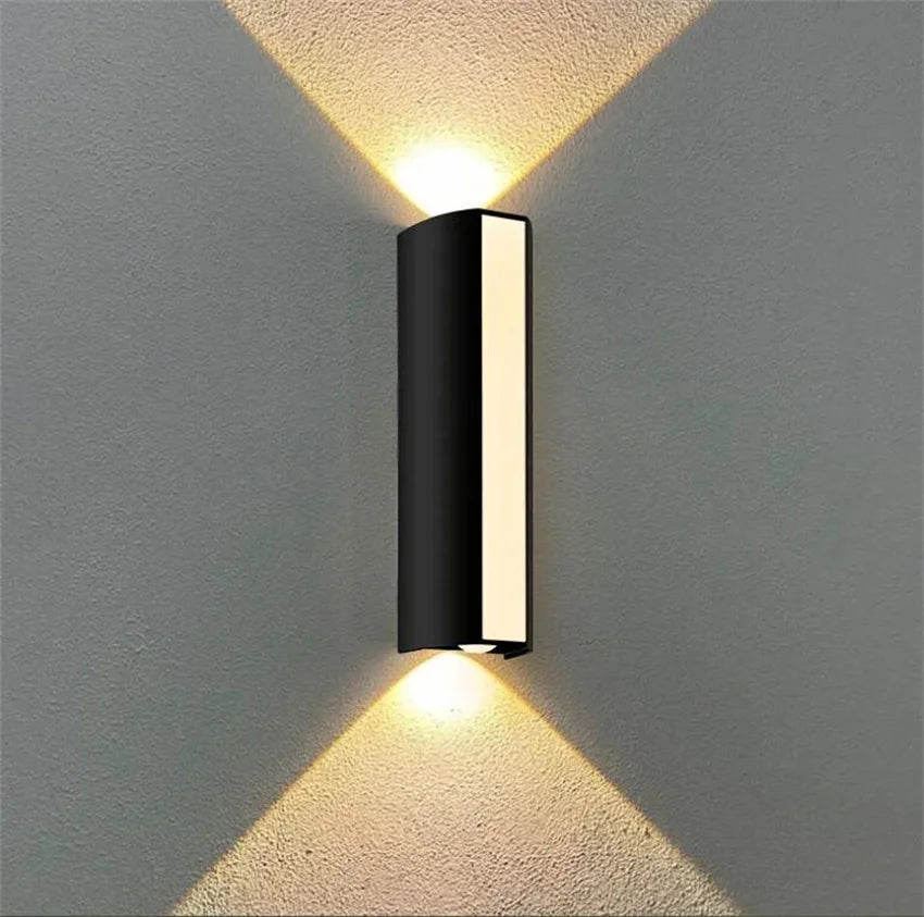 applique murale led moderne ip65 aluminium noir blanc vis fixée maison