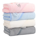 serviette bain bébé robe ours chat enfant douce veloutée glissière sourire yeux oreilles