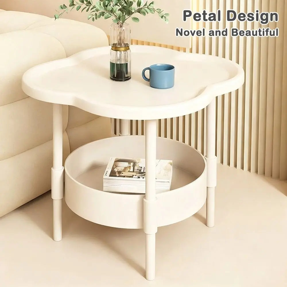 table d'appoint moderne petite table basse double couche plastique blanc vert noir minimaliste
